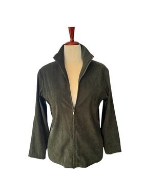 Notations Clothing Co. Faux Suede Olive Green Zip Jacket Size Medium